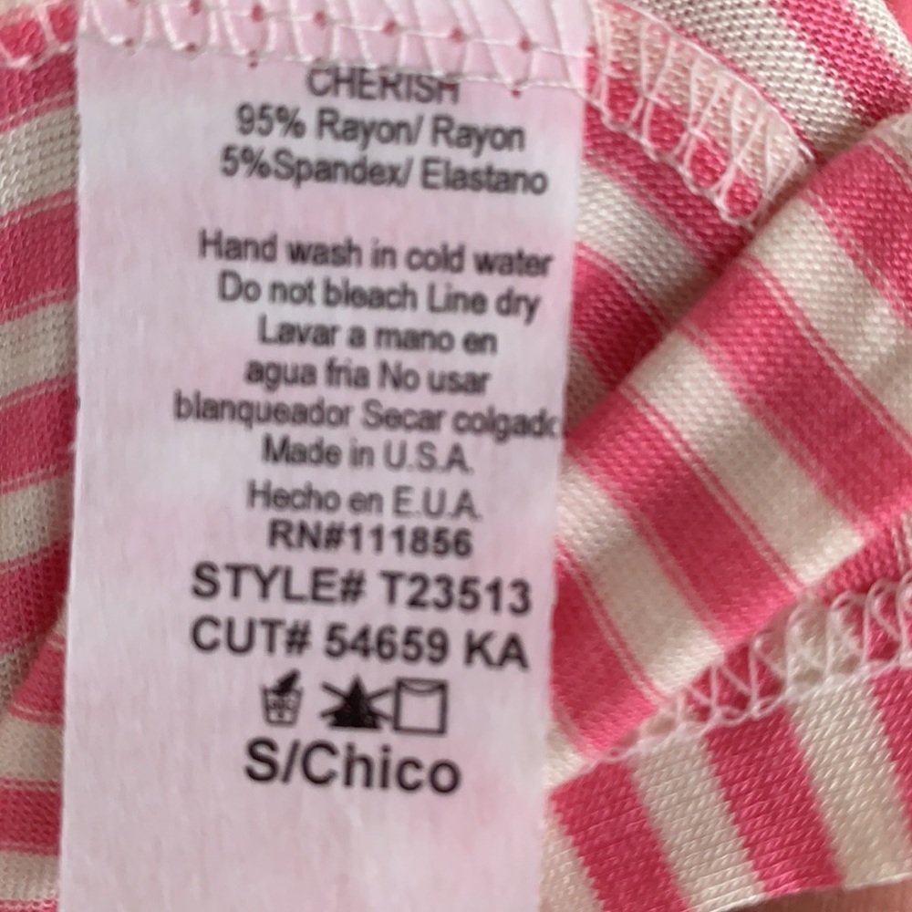 ❌DONATED❌Cherish Pink Rose Contrast Striped Short Sleeve Top - Picture 11 of 12